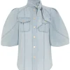 Acacia Denim Lantern Blouse