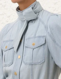 Acacia Denim Lantern Blouse