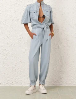 Acacia Denim Lantern Blouse