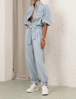Acacia Denim Lantern Blouse
