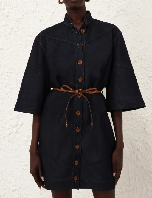 Acacia Denim Mini Shirt Dress