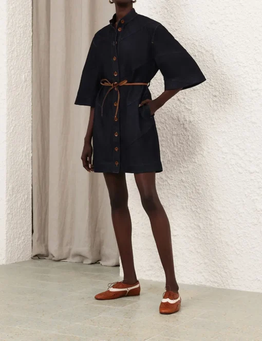 Acacia Denim Mini Shirt Dress