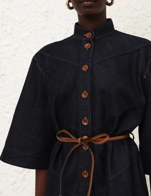 Acacia Denim Mini Shirt Dress