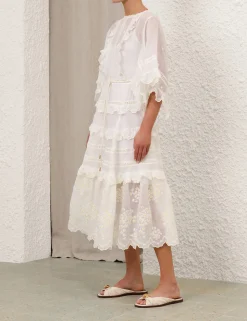 Acacia Embroidered Midi Dress