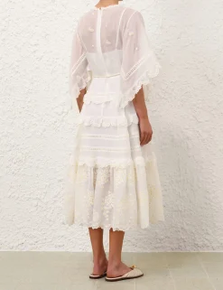 Acacia Embroidered Midi Dress