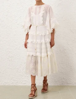 Acacia Embroidered Midi Dress