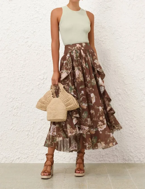 Acacia Ruffle Maxi Skirt