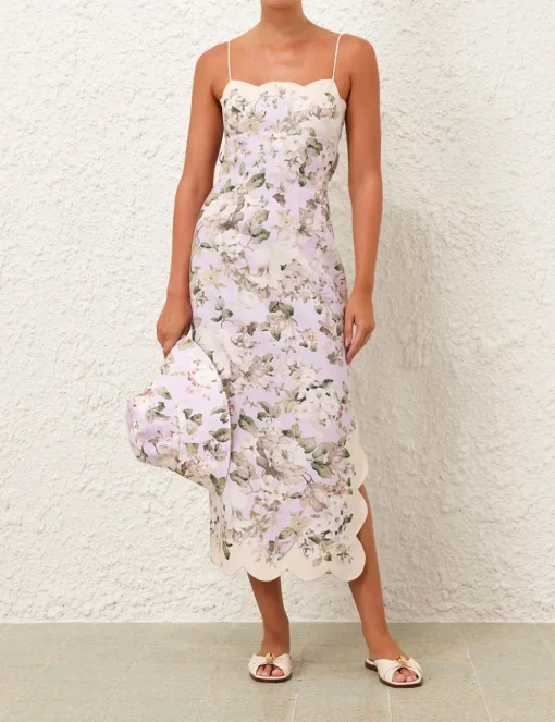 Acacia Scallop Midi Dress