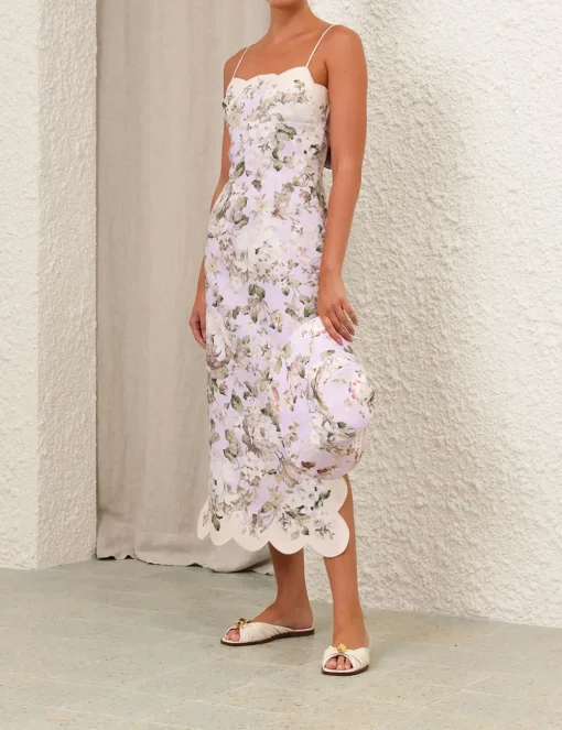 Acacia Scallop Midi Dress