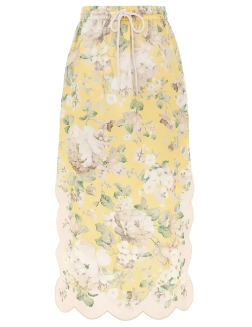 Acacia Scallop Midi Skirt