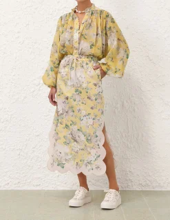 Acacia Scallop Midi Skirt