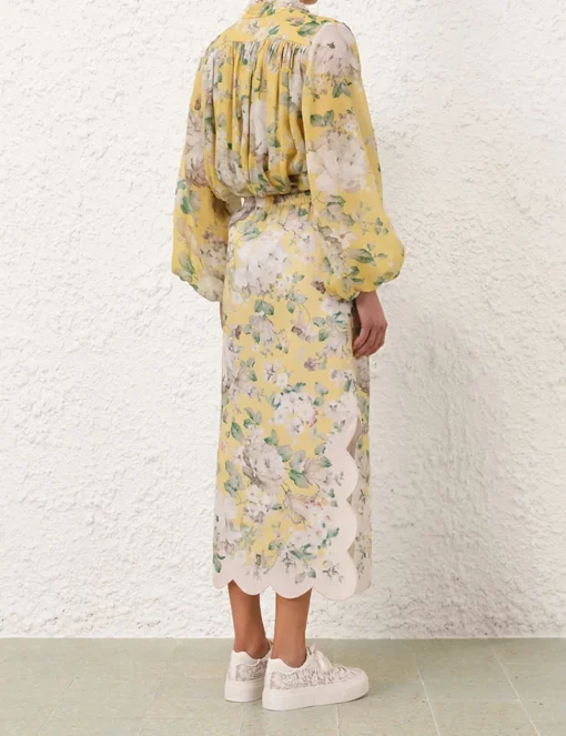 Acacia Scallop Midi Skirt