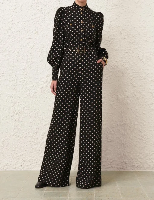 Belted Wide Leg Pant