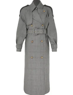 Check Trench Coat