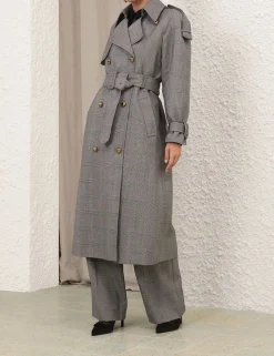 Check Trench Coat