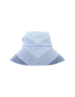 Chevron Denim Long Brim Hat