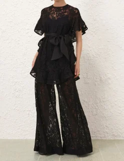 Crush Belted Lace Pant