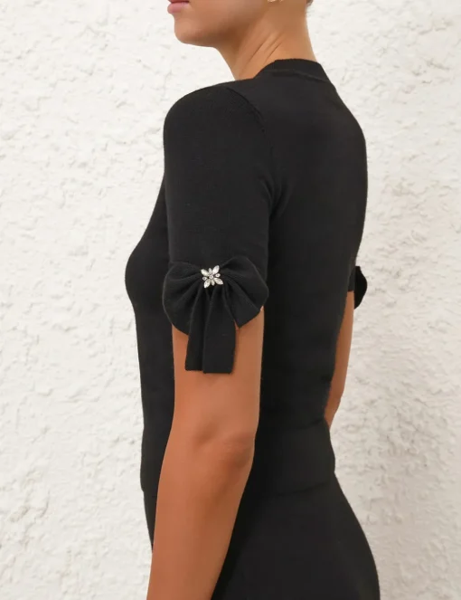Crush Bow Embellished Top