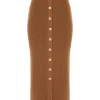 Crush Buttoned Tube Midi Skirt