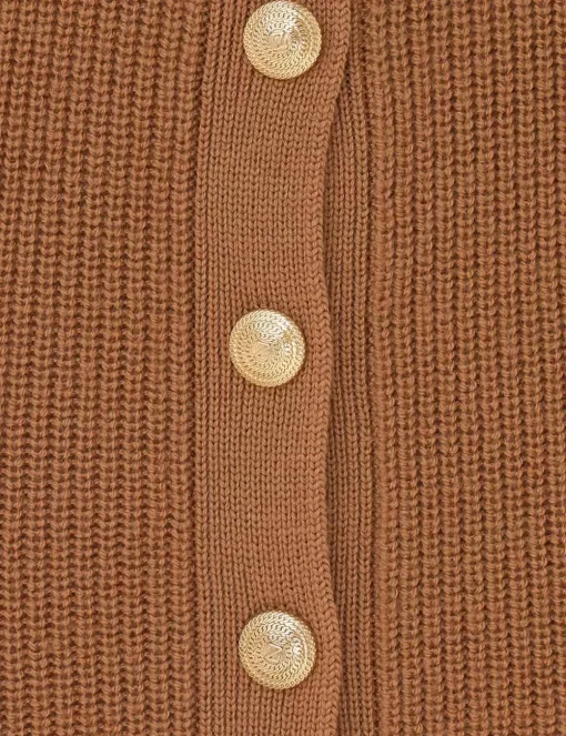 Crush Buttoned Tube Midi Skirt