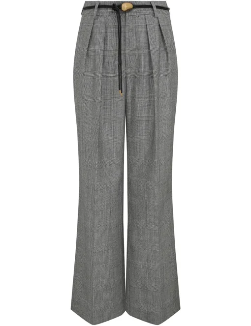 Crush Check Wide Leg Pant