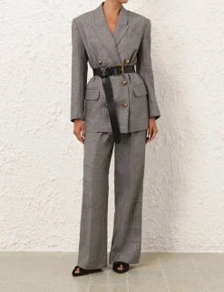 Crush Check Wide Leg Pant