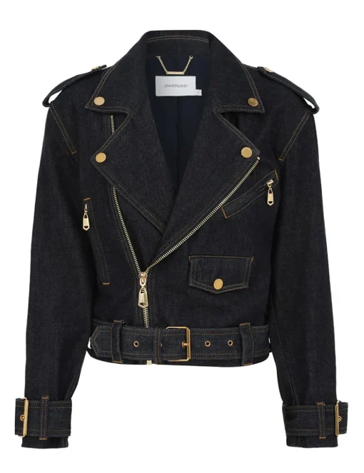 Crush Denim Biker Jacket