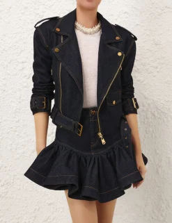 Crush Denim Biker Jacket