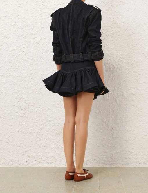 Crush Denim Biker Jacket