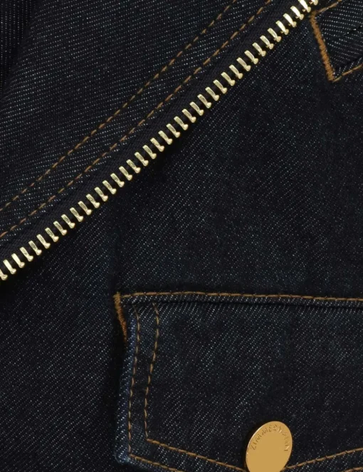 Crush Denim Biker Jacket