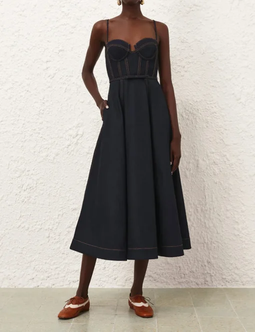Crush Denim Corset Dress