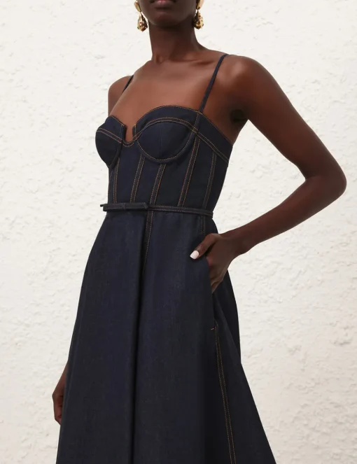 Crush Denim Corset Dress