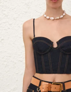 Crush Denim Corset Top