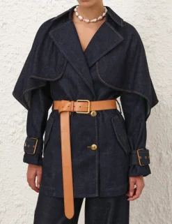 Crush Denim Trench Coat