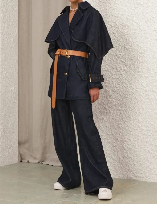 Crush Denim Trench Coat