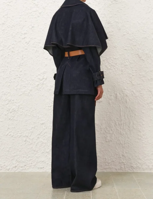Crush Denim Trench Coat