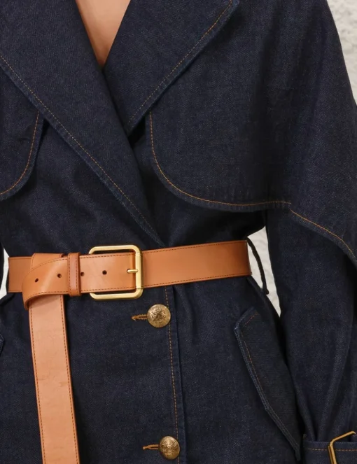 Crush Denim Trench Coat