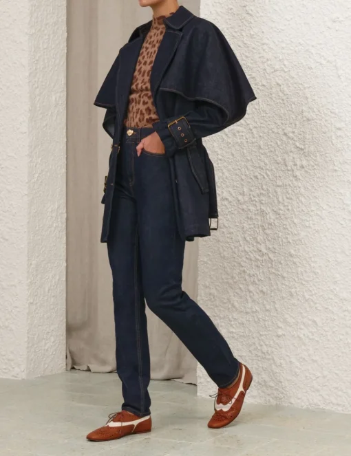 Crush Denim Trench Coat