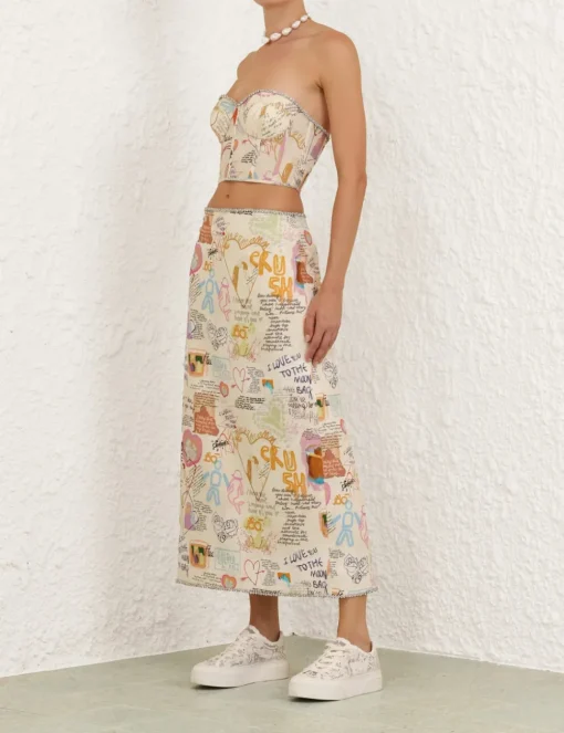 Crush Embellished Midi Skirt