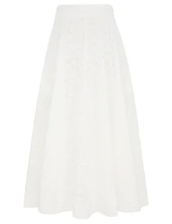 Crush Embroidered Midi Skirt