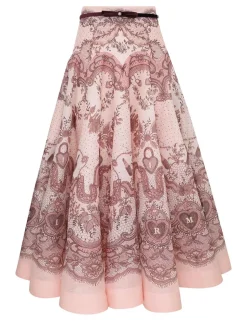 Crush Flared Midi Skirt