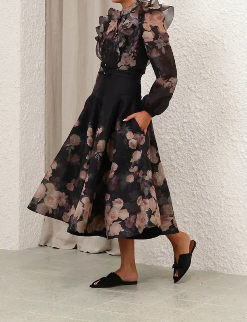 Crush Frill Sleeve Blouse