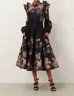 Crush Frill Sleeve Blouse