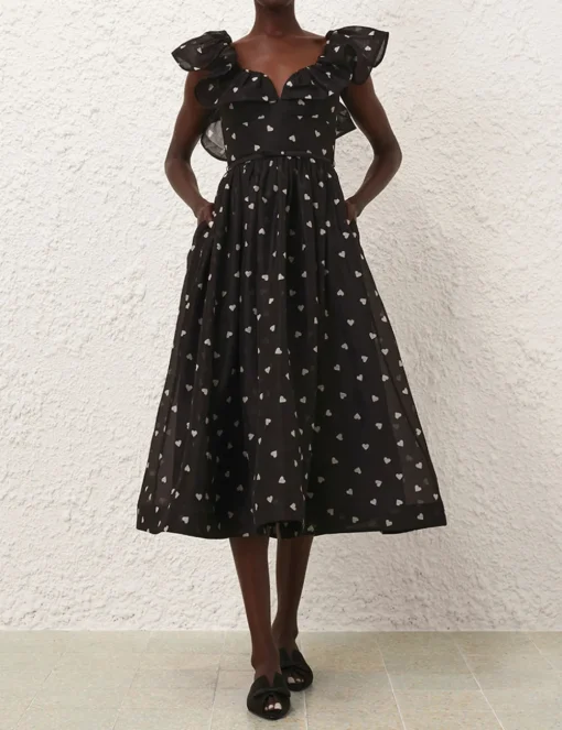 Crush Frilled Midi Dress