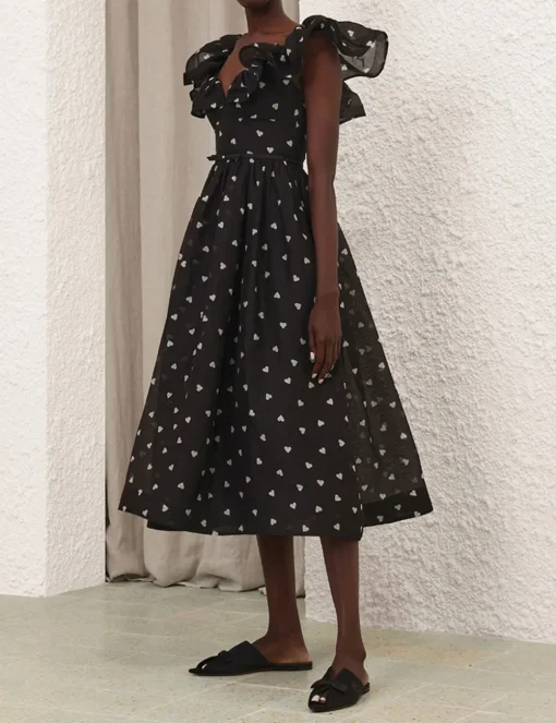 Crush Frilled Midi Dress