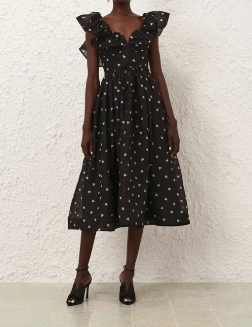 Crush Frilled Midi Dress
