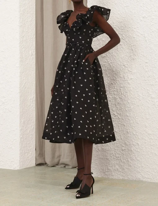 Crush Frilled Midi Dress