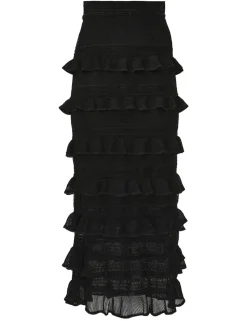 Crush Frilled Midi Skirt