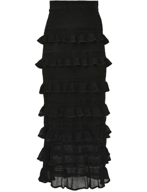 Crush Frilled Midi Skirt