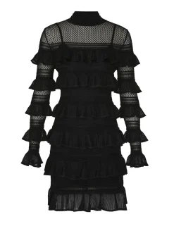 Crush High Neck Frilled Mini